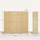 6 Panel Room Divider Freestanding Folding Privacy Screen  Beige