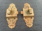 Pair Vintage Reclaimed Eastlake Victorian Brass Cast Iron Cabinet Door Latches