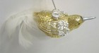 Bird Mercury Glass Ornament Feather Tail Gold Tone