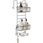 Adjustable Shower Caddy Over Door Stainless Steel 2 Shelves Soap Dish Storage Us