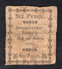 April 25  1776 6d Six Pence Pennsylvania Colonial Currency Note