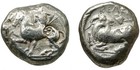 Youth On Horseback goat  Ivy Leaf  Kelenderis  Cilicia  Rare Silver Stater Coin