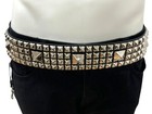 Four Row Pyramid Stud Belt Leather Handmade Studded Belt Punk Goth By Funk Plus