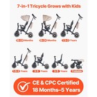 Uimoso 7-in-1 Toddler Tricycle With Push Handle Kids Push Trike For Ages 1 5-5