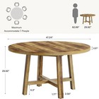 Round Dining Table For 4-6 People  47-inch Wood Kitchen Table For Living Room