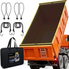 Heavy Duty 18oz Dump Truck Tarp 7x14 Ft  Black Pvc Cover  Weather Resistant  6 C