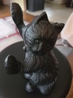 Vintage Cast Iron Black Cat Door Stopper  8 25  Tall 6 5 Pounds Great Condition
