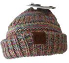 C c Beanie Tail Ponytail Messy Bun Ribbed Knit Beanie Hat Multi Color Unisex New