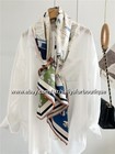 Sallys Boutique Twill Silk Wrap Scarf Stole Plane Horse Square Shawl Hijab 53 