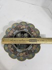 Antique Japanese Cloisonne  Chrysanthemum Plate  Scalloped Edge 9 1 2 Inches