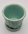 Vintage Turquoise Mccoy Pottery Flower Pot 1930   s Planter 3 5 Inch