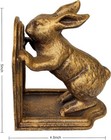Decorative Bookend  Heavy Duty Cast Iron  Vintage Shelf Antique Gold Bunny 