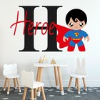 Custom Name Super Hero Wall Decal - Superhero  Sticker Peel And Stick Removable