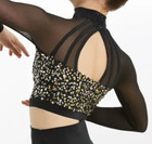 Balera Cage Strap Sequin Crop Top Sq10732 Green Black Dance Jazz Sa S Adult