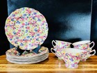 James Kent Longton Du Barry Set Of 7 Plates 4 Tea Cups 1 Creamer 1934 Back Stamp