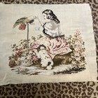 Antique Needlepoint Girl And Pets
