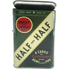 Vtg Half And Half Tobacco Pocket Litho Tin Hinged Blue Tax Stamp Euc