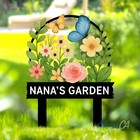 Custom Name Metal Garden Sign  Personalized Garden Name Sign  Flower Sign With