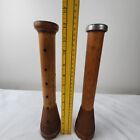 2 Vintage Bee Hive Wood Spools  Industrial Textile Thread 1930s Candle Holders