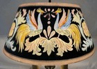 Antique Pairpoint Hand Reverse Painted Glass Lamp Shade Bird Of Paradise 15-7 8 