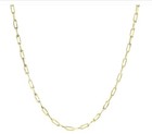 14k Gold Plated 925 Sterling Silver 18 In Paperclip Necklace  3mm Link Chain