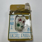 Vintage Glow In The Dark Traffic Light Stoplight Fan Light Pull Chain Nos