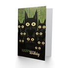 Birthday Greeting Card Creepy Fun Black Cats For Him Her