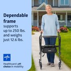 Medline Superlight Aluminum Rollator  Black - Ultra-lightweight  Foldable  