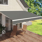 Patio Awning Manual Retractable Sun Shade Outdoor Canopy Deck Door Shelter