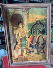 Antique Hand Made Raja Ravi Varma Markandeya Litho Print Framed Indian Art 15 