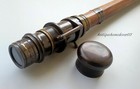 Wooden Walking Stick Cane Nautical Antique Spyglass Brass Telescope Handle Gift