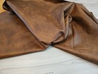 3-4oz 12x12   12x24 Medium Brown Distressed Soft Leather Hide Sheet panel scrap
