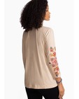 Johnny Was Embroidery 3 4 Sleeve Cotton Tee  Size L  Boho Chic  New