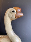 Antique 19th C  Carved Chinese Basal Knob Goose Sculpture Gesso Over Wood