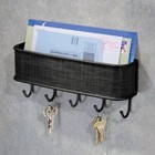 Wall Mount Key Rack Hanger Holder 5 Hook Chain Storage Keys Organizer Home Decor
