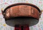 Antique Copper Victorian Kitchen Preserves Jam Pan W brass Handles  Large Rivets
