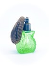 Czechoslovakian Vintage Art Deco Nouveau Green Art Glass Perfume Atomizer  30ml