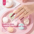 Quaferen Clear Square Nail Tips  504pcs Xxxl Extra Long Tapered Square Straight