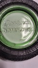 Vintage Goodrich Silvertowns Embossed Glass Tire Ashtray Green Glass Aged Tire