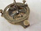 Vintage London West Maritime Antique Sundial Compass Brass 