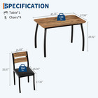 4 Piece Dining Table Set For 4 Retro Kitchen Table With Cushioned Chairs