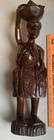 African Woman Wooden Hand Carved Statue Tribal Folk Art Figure Wood 15 25   