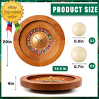20 Inch Wooden Roulette Wheel With 4 Roulette Balls Casino Grade Precision Beari