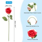 8pcs Fake Roses Artificial Flowers W Stems Real Look Bouquet Red