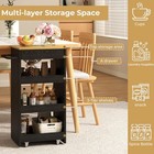 Wood Storage Cart 15 8 W 4 Tier Rolling Kitchen Cart Slide Out Drawer Black