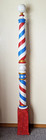 Full Size Replica Sidewalk Barber Pole  69  Tall Solid Wood And Hand-painted