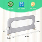 Folding Bed Rail For Toddlers baby Bed Rail Guard With Reinforced Anchor Safety