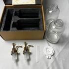 Molimoli Coffee Syrup Glass Dispenser Set Gold Pump Bottles Kitchen Bar 16 9oz