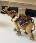 Pair Of Vintage Feng Shui Lucky Elephant Statues     Trunk Up Resin Figurines