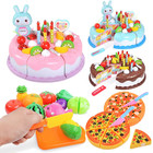 Kids Pretend Play Kitchen Toy Set Cutting Food Educational Learning Toy Gift
